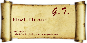 Giczi Tirzusz névjegykártya